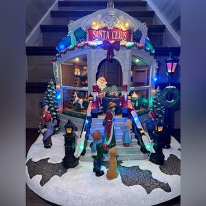 Cute 🥰 Santa's Vintage Toy Shop - LED Lights 8 Carols Music Adapter-Hand-Painted